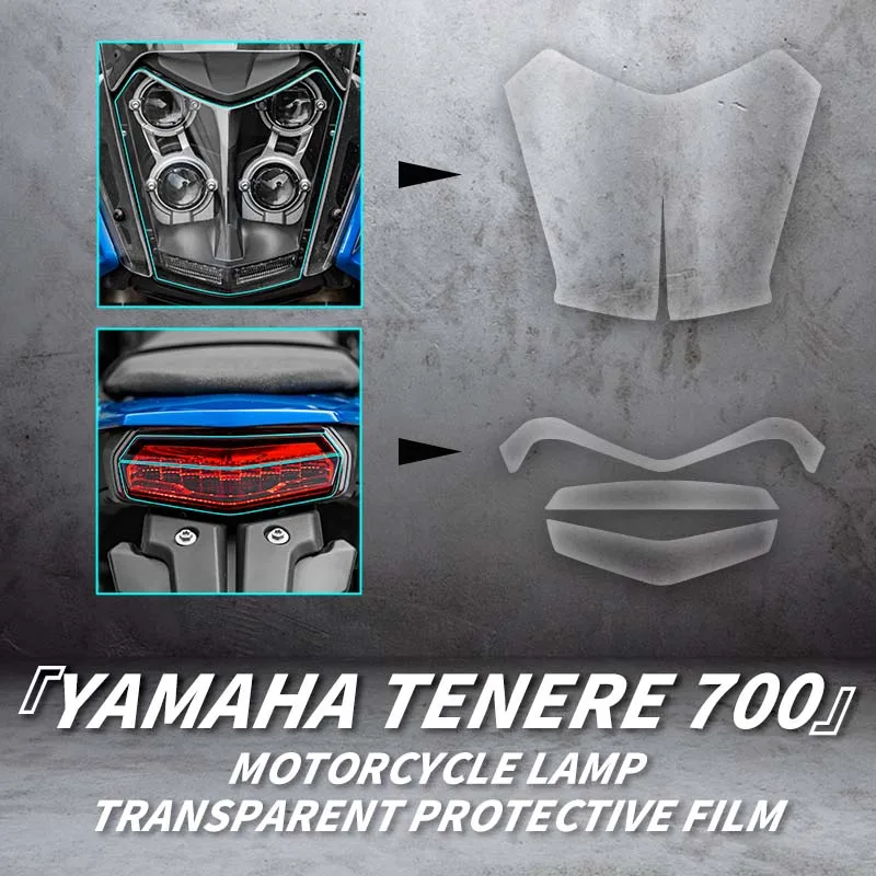 For YAMAHA TENERE 700 Motorcycle Headlight And Taillight Transparent Protective Film Bike Accessories Lamp Protection Decals