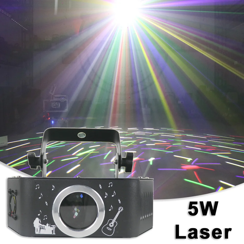 

New 5W RGB Firefly Laser Light Stage Party DMX Music Control For Christmas Wedding Event Holiday Dj Disco Club Beam Projector