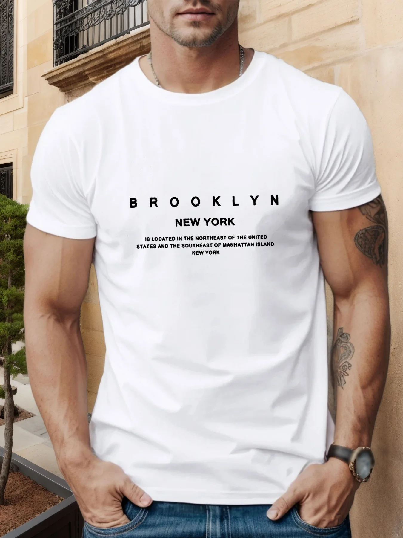 

Men'S Brooklyn New York Graphic T-Shirt - Casual Cotton Crew Neck, Short Sleeve, Summer Tee with "Brooklyn New York"