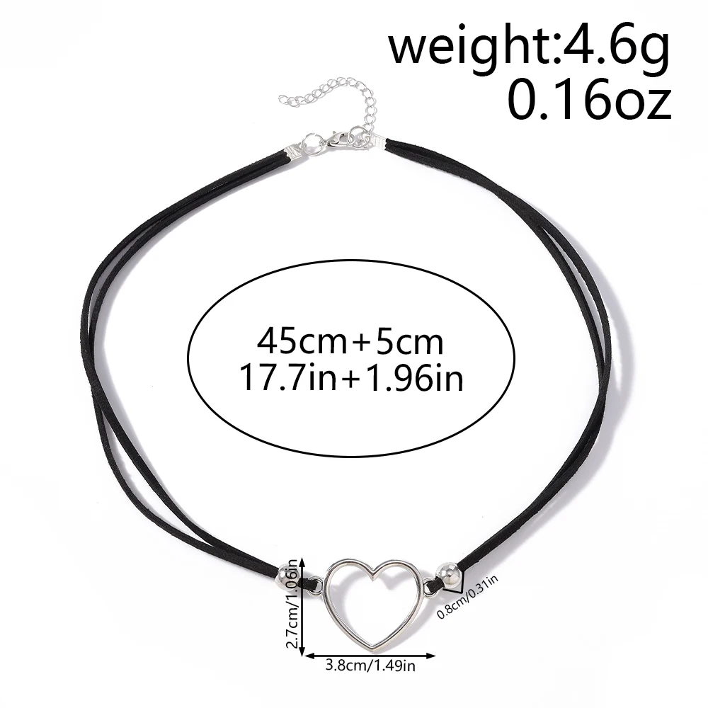 Aihua Vintage Mode Leder Seil Herz Kreuz Anhänger Halskette Für Frauen Männer Kpop Schmuck Zubehör Y2k Ästhetik – Detail 12