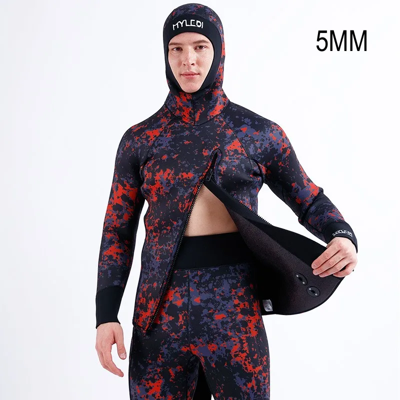 

5MM Neoprene Spearfishing Keep Warm Surfing Snorkeling Diving Suit Men Scuba Two Pieces UnderWater Hunting Swim Kayaking WetSuit