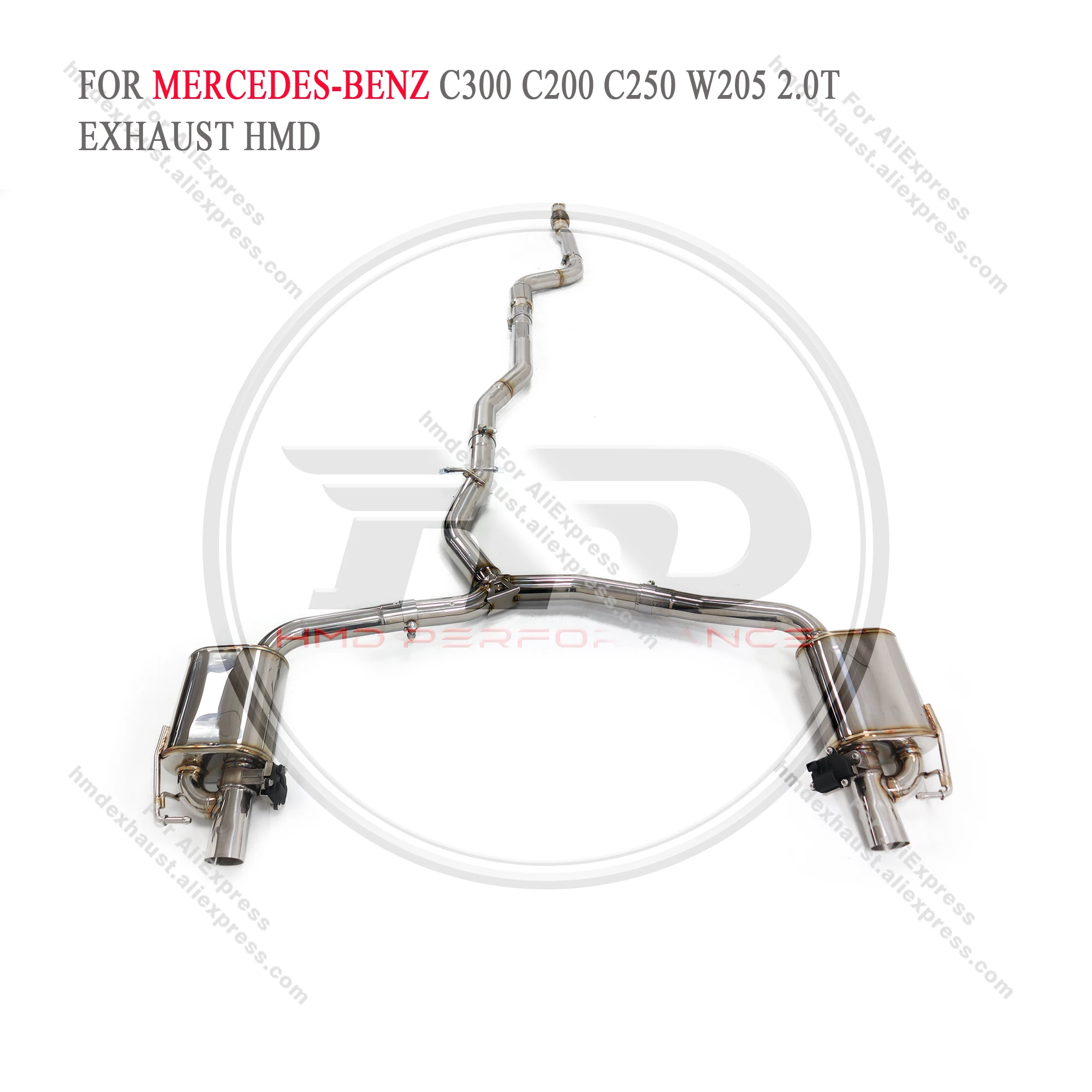 

HMD Stainless Steel Exhaust System Performance Catback for Mercedes Benz C200 C250 C300 W205 1.5T 2.0T Valve Muffler