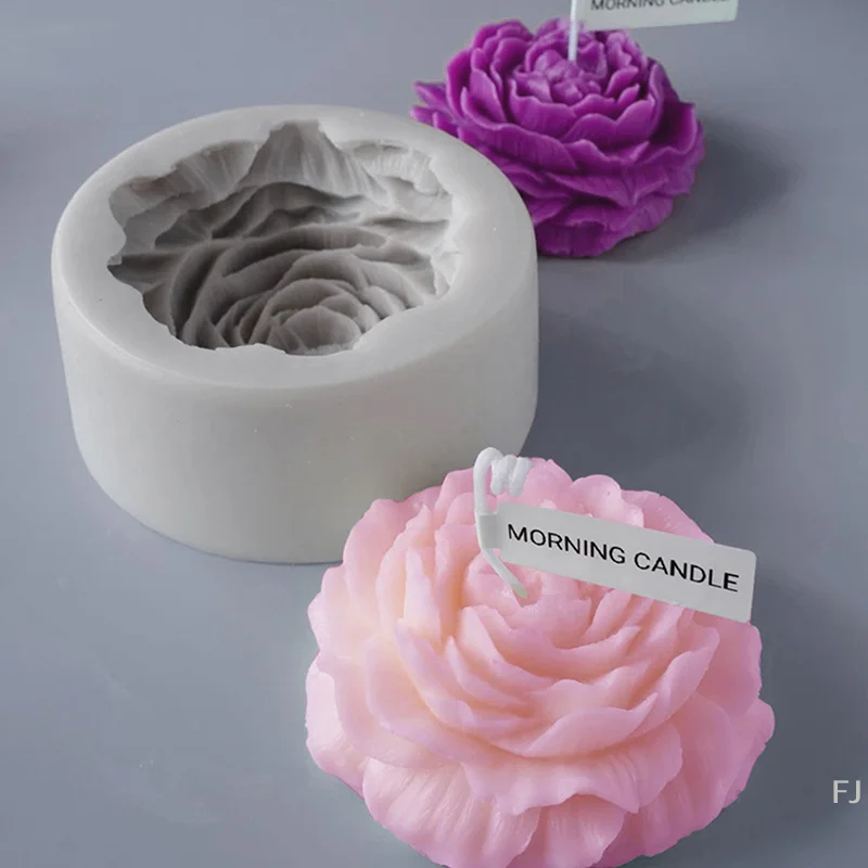 

[YU]Aromatherapy Candle Mold Color Peony Resin Silicone Plaster Flower Art Deco Home