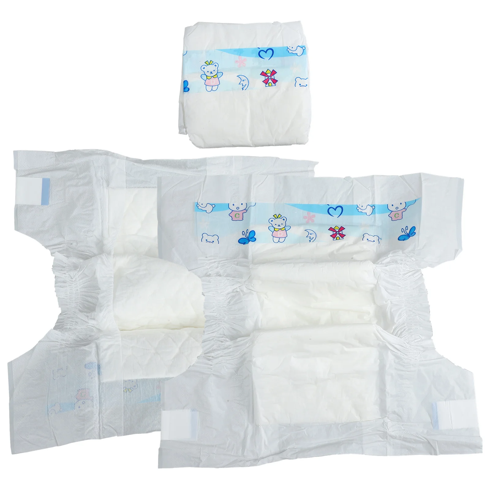 3 ชิ้น Dressing อุปกรณ์ตกแต่งตุ๊กตาผ้าอ้อมเด็กสําหรับพลาสติก Pretend Play Nappies