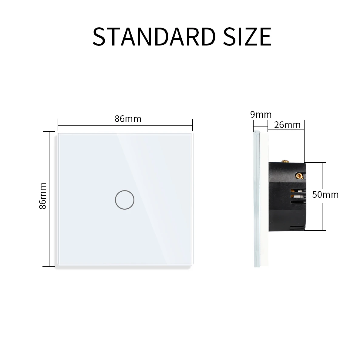 Bingoelec 1 Gang 3 Way Stair Switch 3 Pcs EU Russia Multi-control Light Touch Switches with Crystal Glass Panel Home Improvement