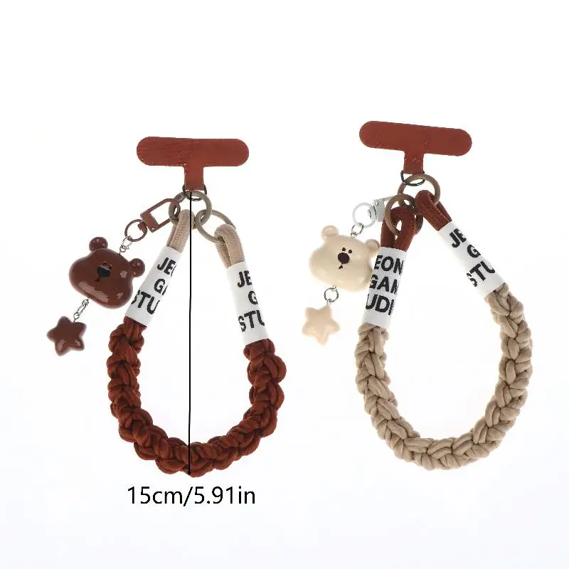 Y2K Tali Ponsel Bentuk Kepala Beruang Kartun Lucu Gaya Ins Serbaguna Rantai Ponsel Anti Hilang Gelang Gantungan Kunci Hadiah