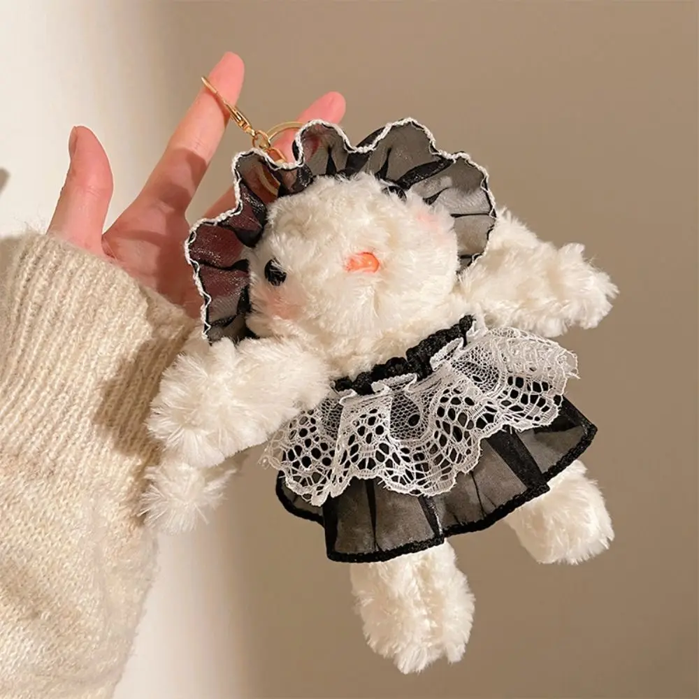 Cute Design Plush Rabbit Keychain Fluffy Adorable Bunny Plush Keychain Decorative Mini Size Plush Rabbit Doll Pendant