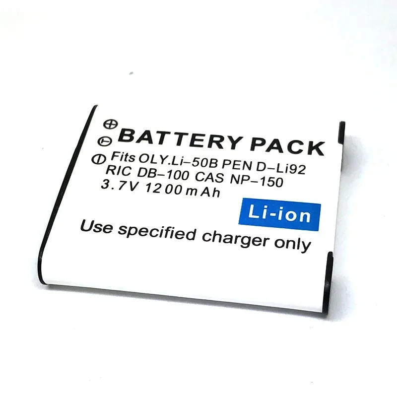 Li-50B D-Li92 CNP150 DB100 Battery for Olympus Pentax Casio RICOH u6020 XZ10 800UZ VR370 VH520 VG190 TG860 SZ31 8010 SH25 SH21