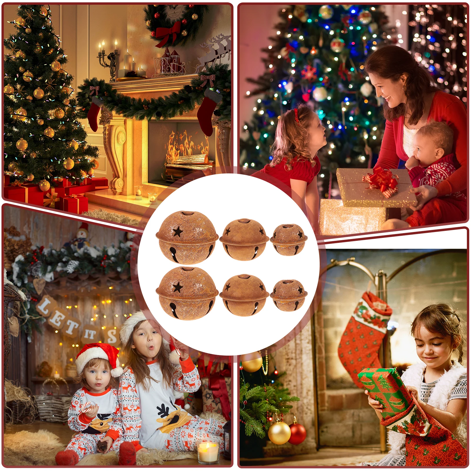 

Christmas Jingle Bells Decorations Vintage Tree Ornaments Baby Decorative