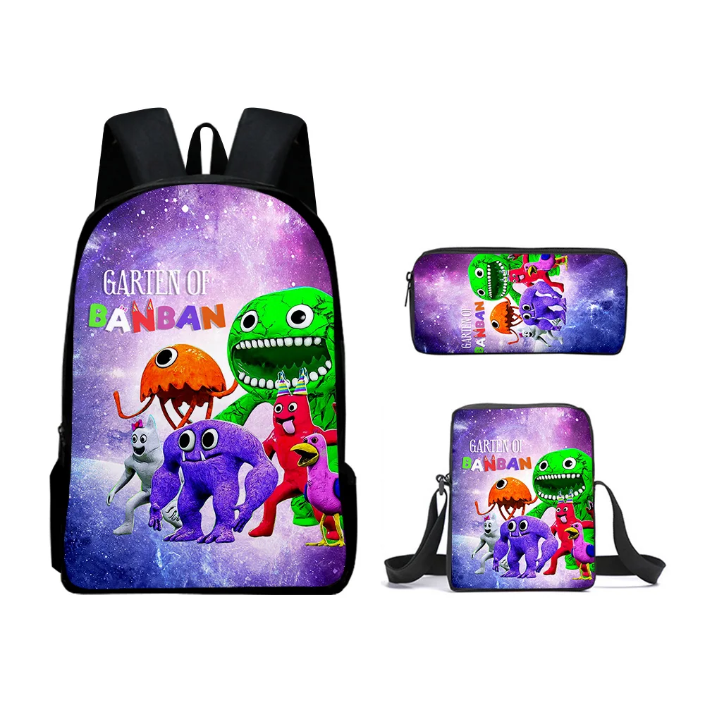 Cartoon Funny Garten of Banban 3D Print 3pcs/Set pupil School Bags Laptop Daypack Backpack Inclined shoulder bag Pencil Case