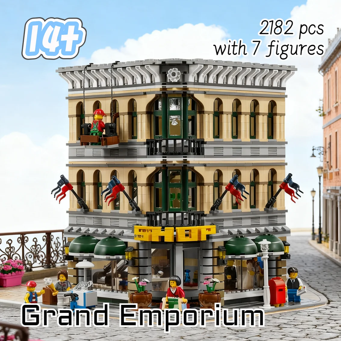 2182pcs New Arrival 10211 City Street Views Series Europeanizing Architecture Grand Emporium Building Block Christmas Gifts