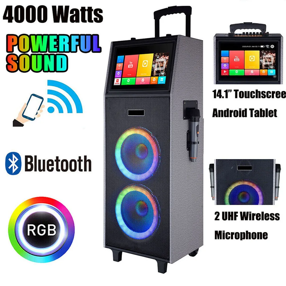 4000W Portable Bluetooth Speaker Dual 10