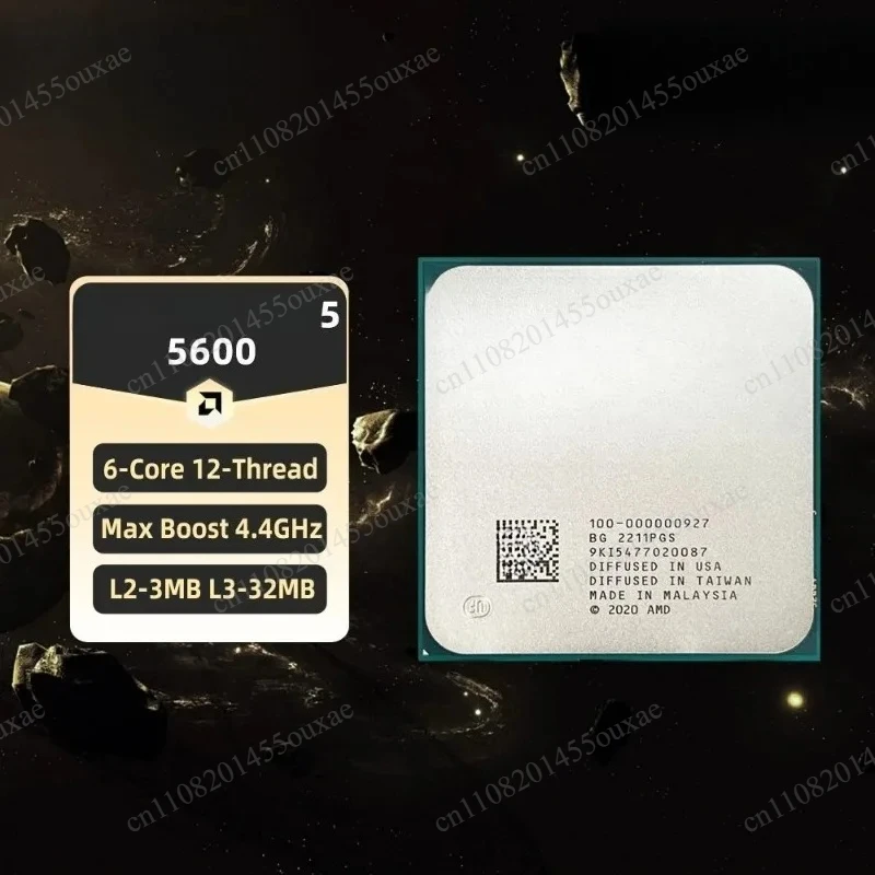 AMD Ryzen 5 5600 Desktop Gaming Processor 6 Core 12 Thread 4.4GHz 32MB Cache Socket AM4 PC CPU