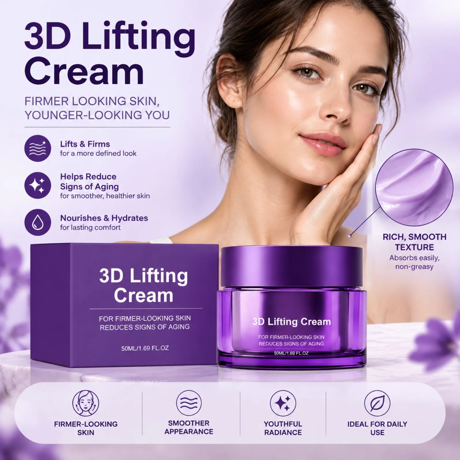 1/2/3PCS 3D Firming Face Moisturizer Skin Tightening Cream Hydrating Nourishing Neck Cream Elasticity Skincare Day Night