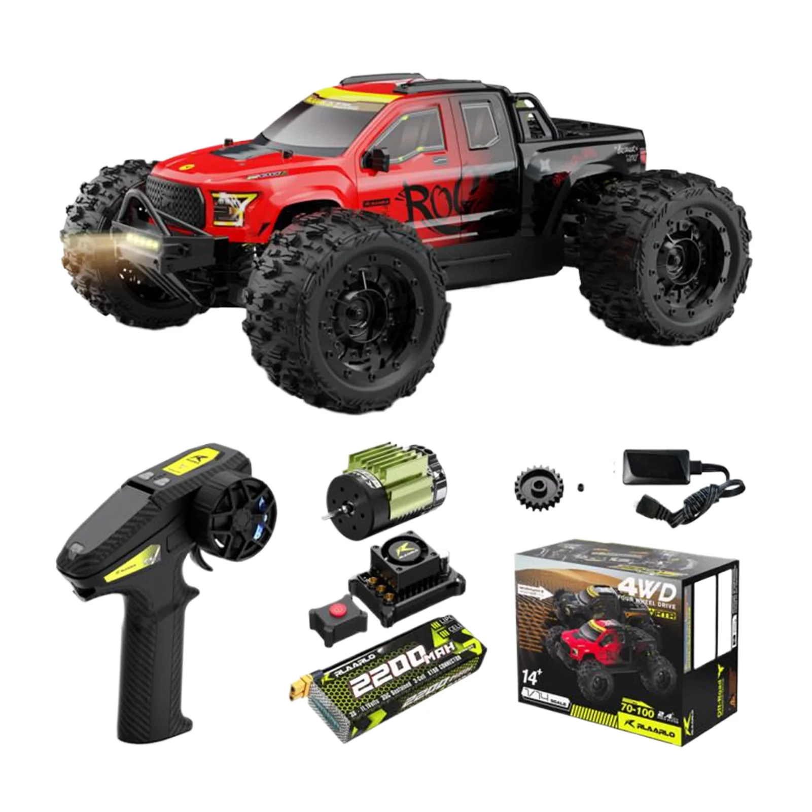 

1/14 Gladiator Monster Truck Профессиональный класс 4WD Автомобиль с дистанционным управлением Электрический 100 км/ч Высокоскоростной гоночный внедорожный игрушечный для взрослых и детей