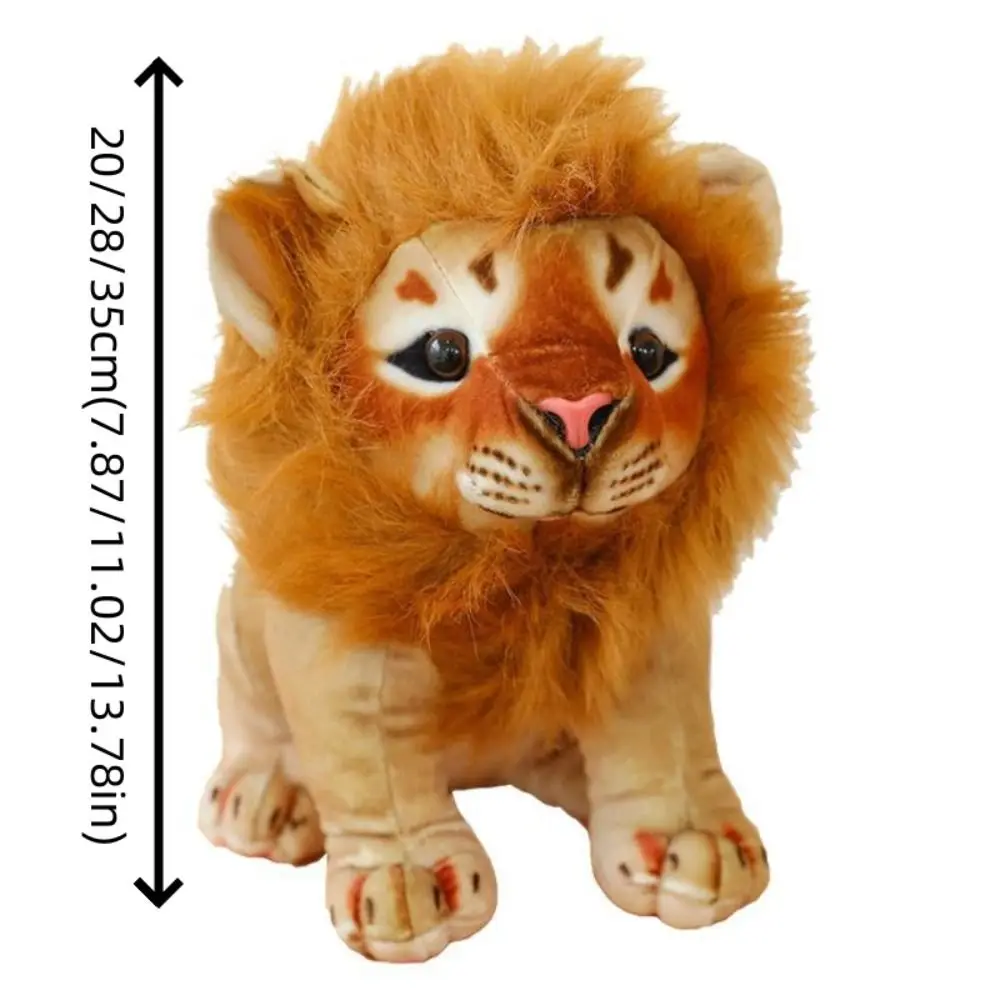 León de simulación de melena larga, juguetes de peluche, muñeco de peluche, Animal del bosque, muñecos de peluche de León masculino realista, León suave