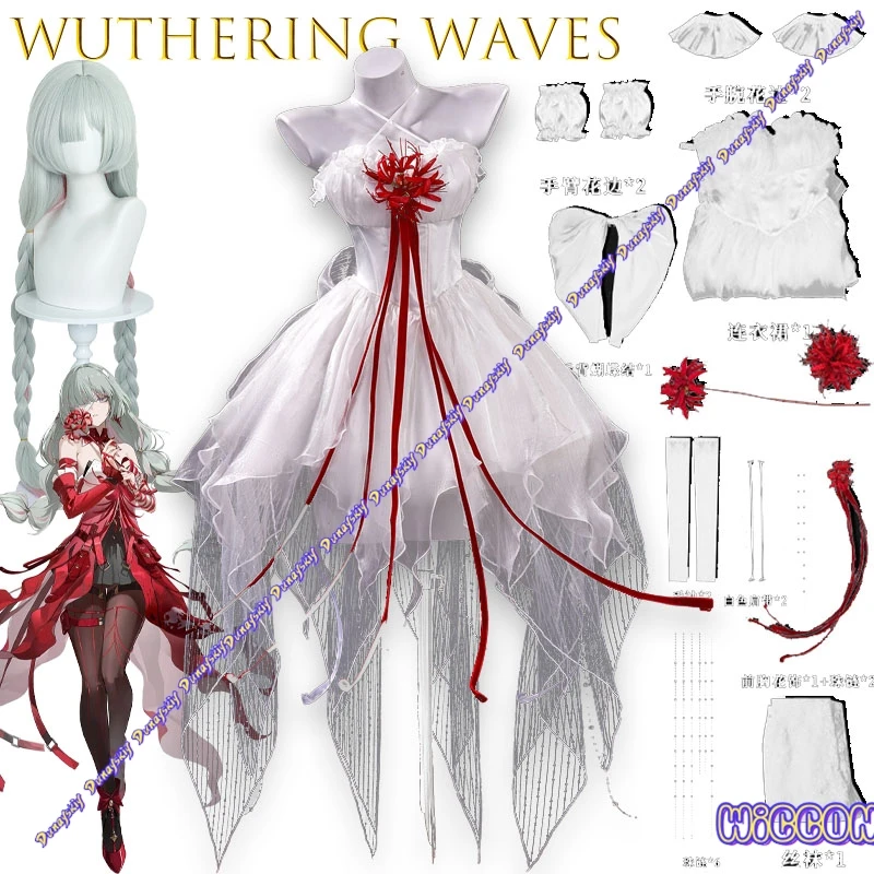 

Red Phrolova Cosplay Costume Wuthering Waves Authentic Game Replica Halloween Holiday Special Edition Party Outfit
