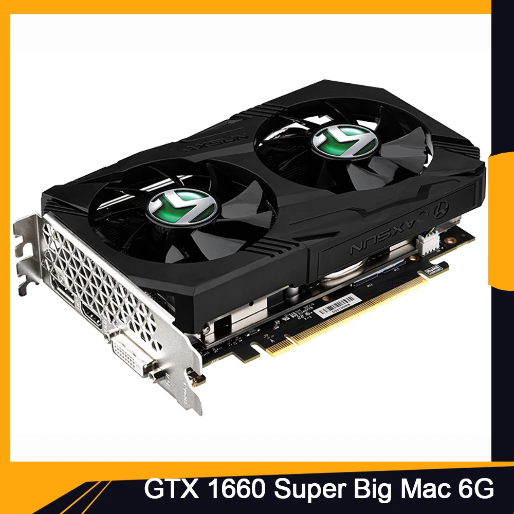 GTX 1660 Super Big Mac 6G For MAXSUN GTX1660 6GB GDDR6 8-PIN 14000MHz Graphics Card Video Card