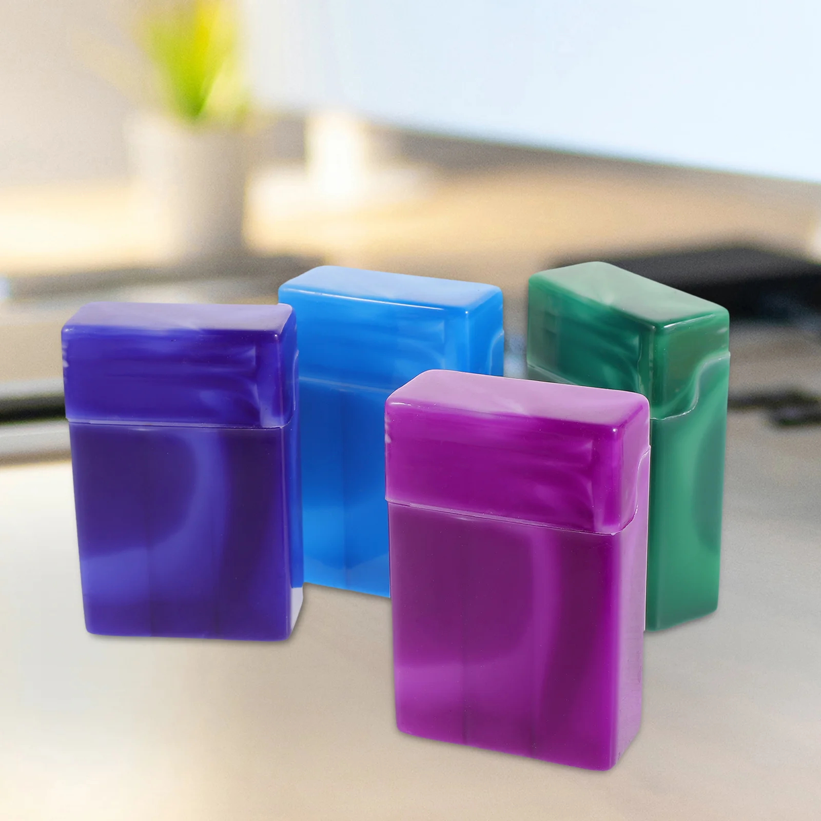 4 stks Gemarmerde Sigarettenkoker Draagbare Plastic Container Flip Cover Vochtbestendige Organizer Voor Outdoor Indoor Gebruik