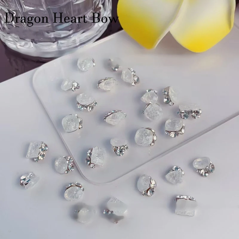 Transparent Crystal Nail File Diamond Luxury Nail Art Rhinestones Gems Sparkle Glass Super Flash Nail Stones DIY Charms