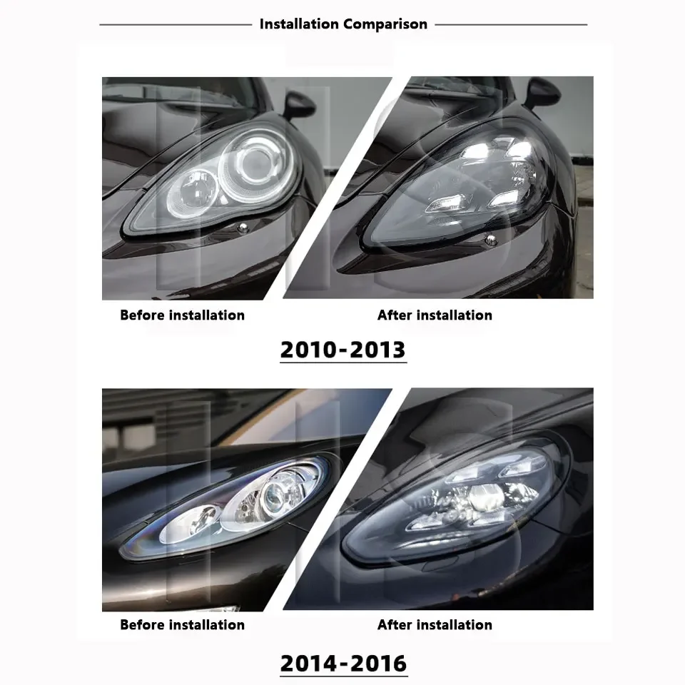 Faros delanteros LED para coche, lámpara de alta calidad para Porsche Panamera 970,1, 970,2, antiguo a nuevo, 2010-2016, actualización 2022, matriz