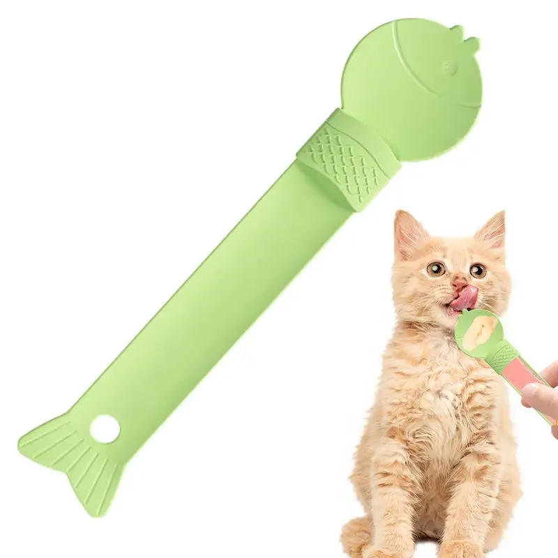 Cat Treat Spoon Cat Wet Treat Dispenser Spoon Cat Treat Supplies Sliding Strip Squeeze Cat Feeder For Pet Liquid Snack Feeding