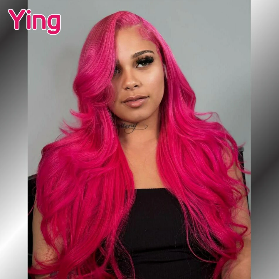 

34 36 Inch 200% Rose Red Colored Brazilian Body Wave 13x6 Transparent Lace Front Wig 613 Blonde 5x5 Lace Closure Wig PrePlucked