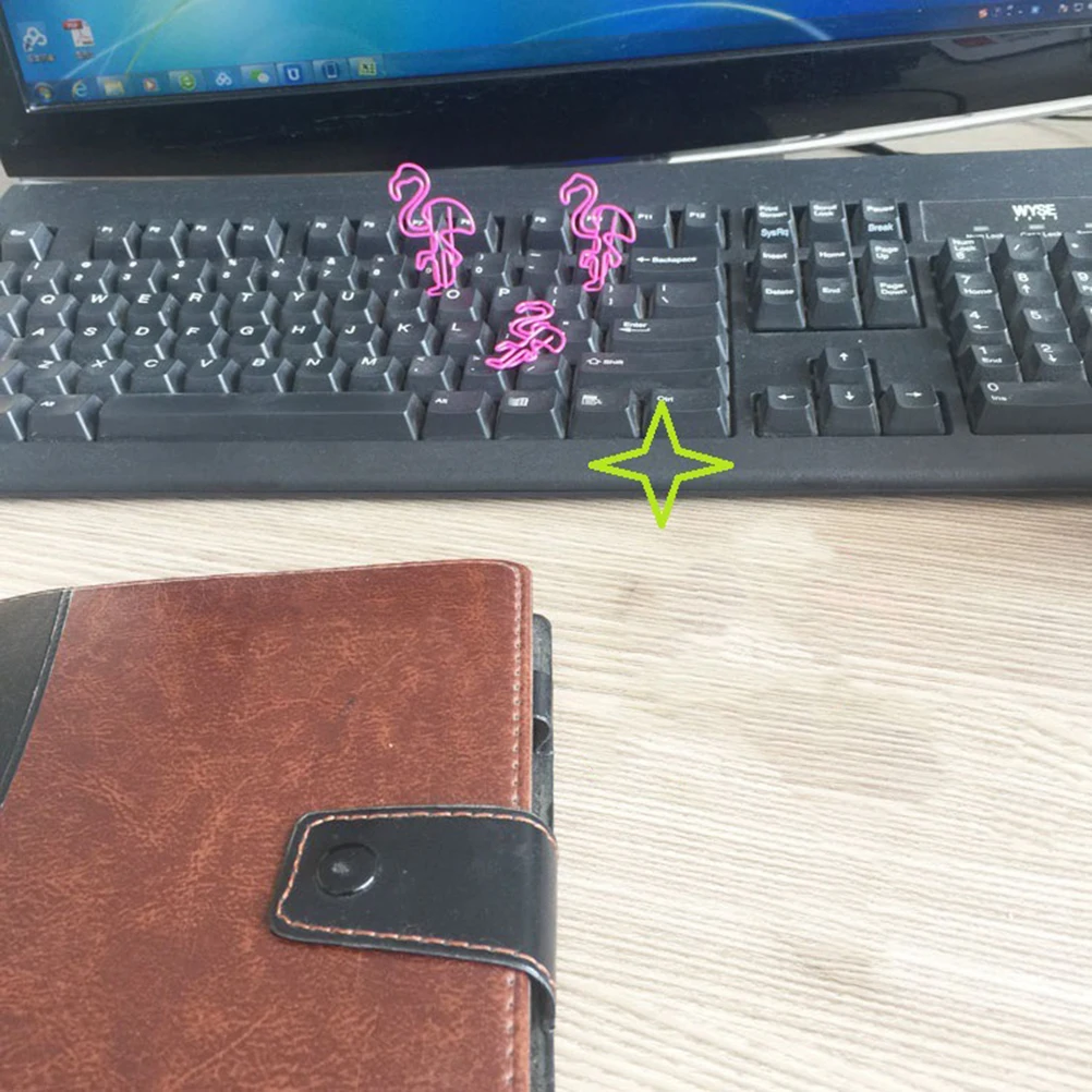 

10Pcs Cartoon Flamingo Paper Clips Metal Colorful Clips Office School Document Holder Paper Clip Organizer