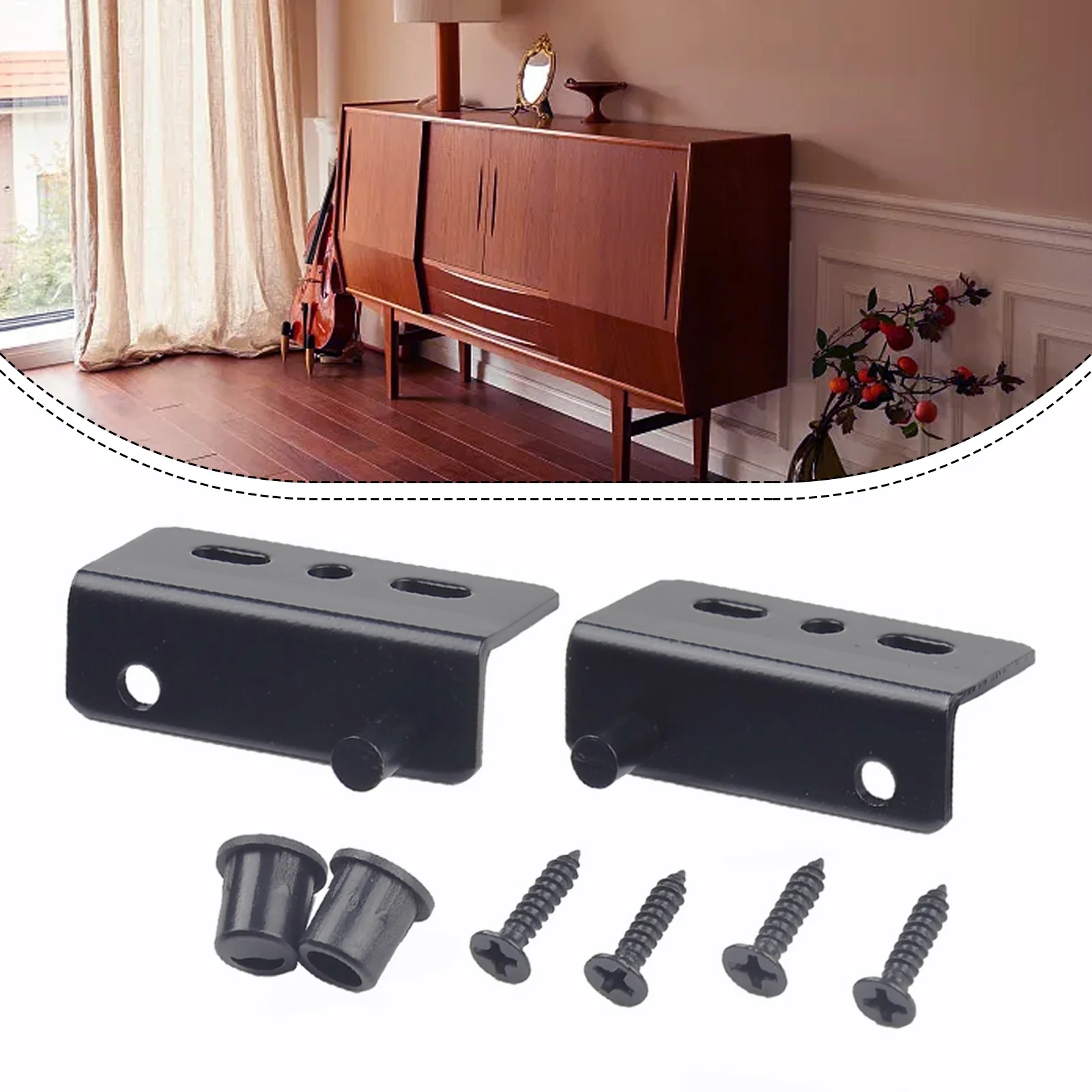 Right Angle Pivot Hinge Set Built with Iron for Wooden Doors Cabinets Drawers Cupboards Display Cabinets and Furniture Use
