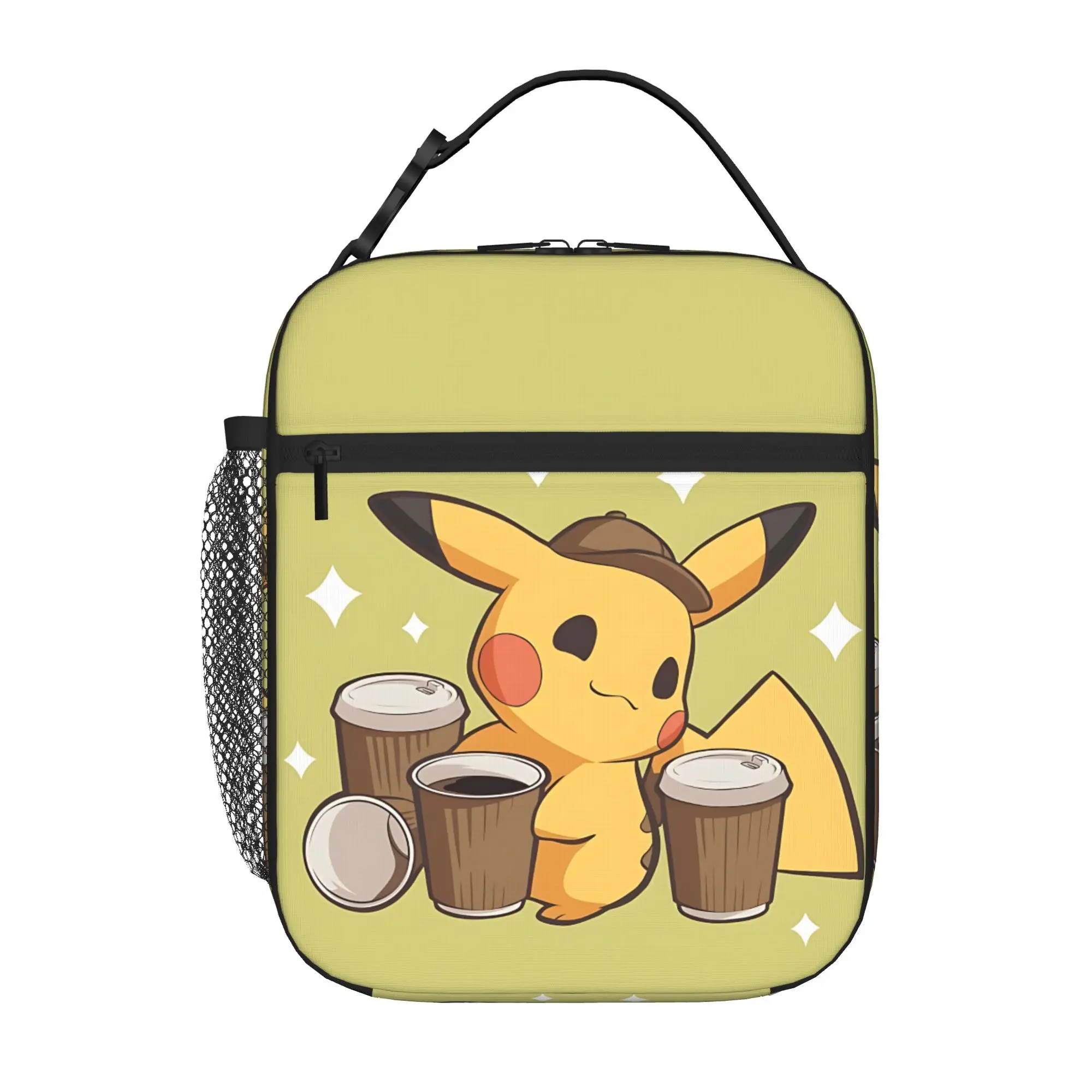 Cartoon Pokemon Theme Insulated Lunch Bag Meal Pack Rice Bag Pikachu Meme bolsa Student Bento Lunch Handbag Insulation