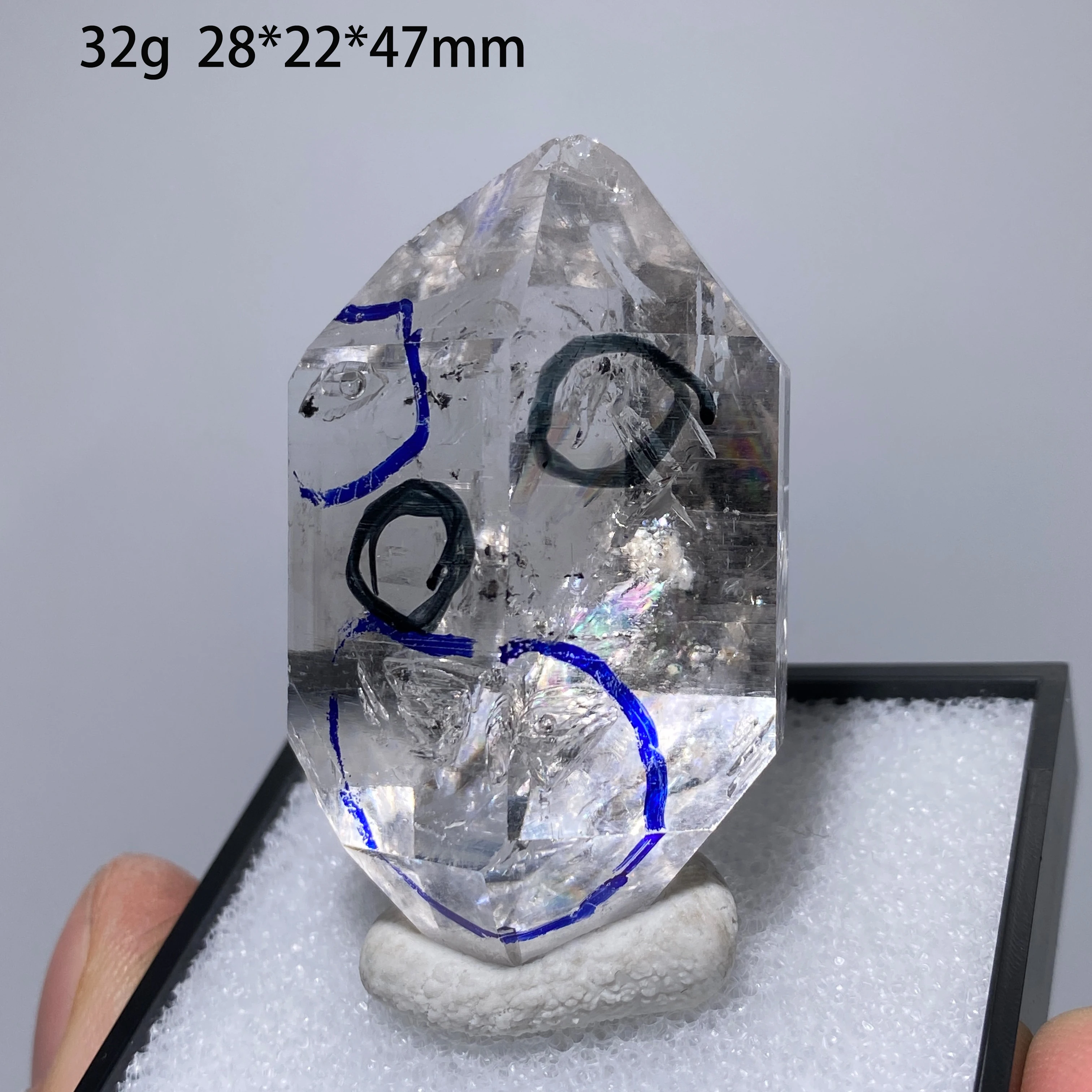 Natural Hunk Herkimer Diamond wand Dots Crystal Healing For Halloween Decorated Reiki Gifts witchcraft Offerings