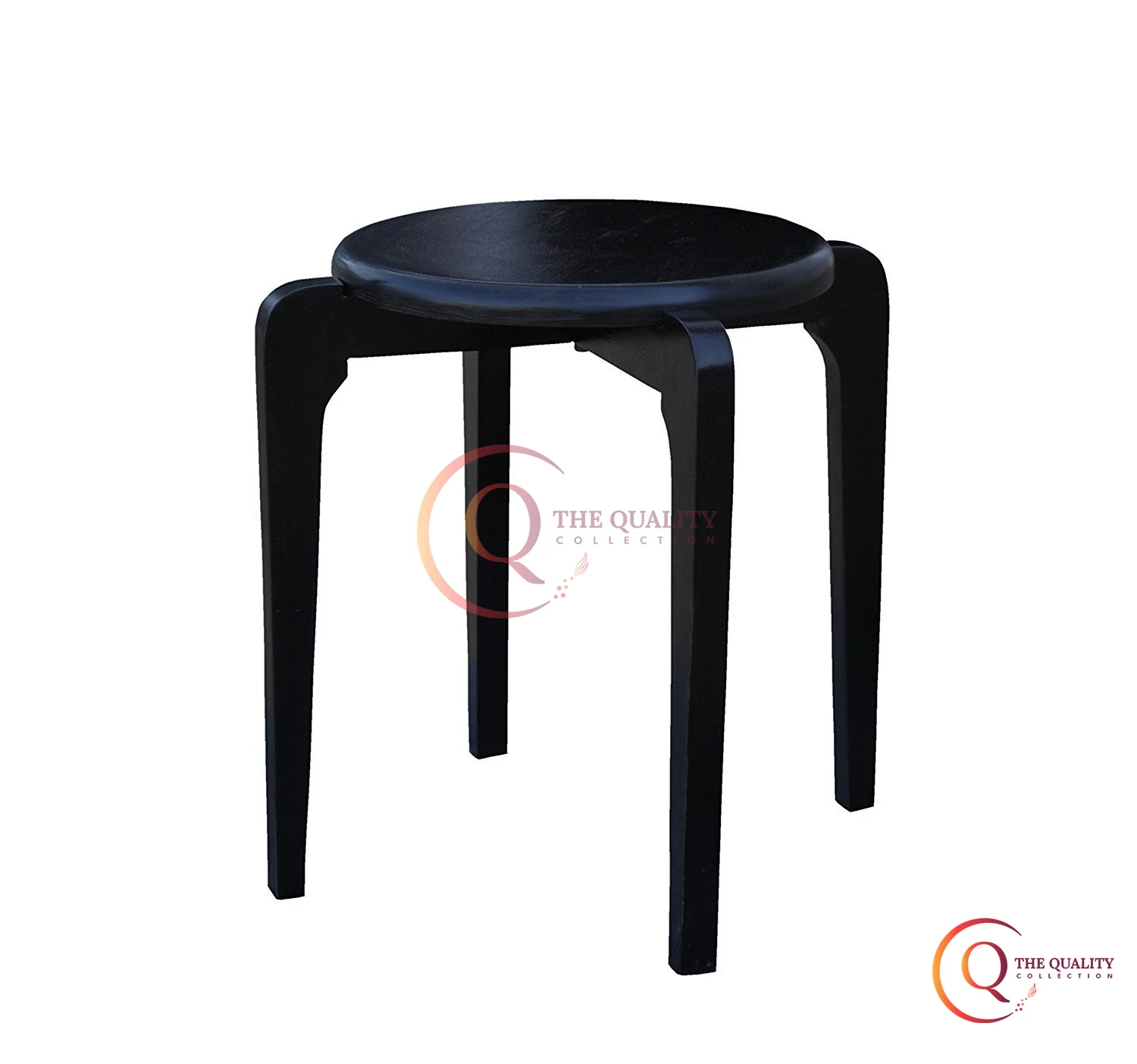 

Stylish Black Wooden Bar and Restaurant Stool with Minimalistic Design Perfect for Modern Living Spaces.