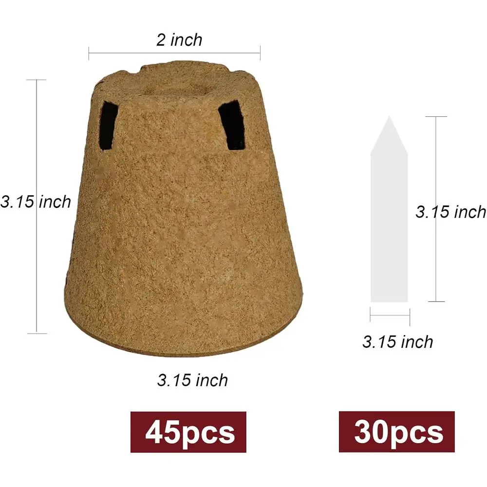 Seed Starter - 45 Pack 3.15 inch Biodegradable Seed Starter Pots with 30pcs Plant Labels, Seedling Pots Starter Pots or Planting