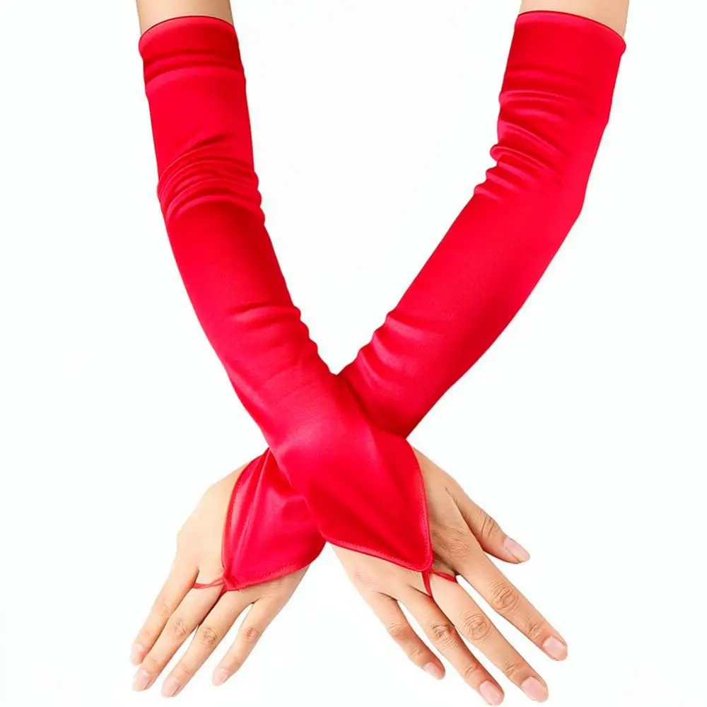 Retro Satin Fingerless Gloves For Xuer Bridal Wedding Accessory Elegant Evening Party Formal Performance Hand Wear Mittens
