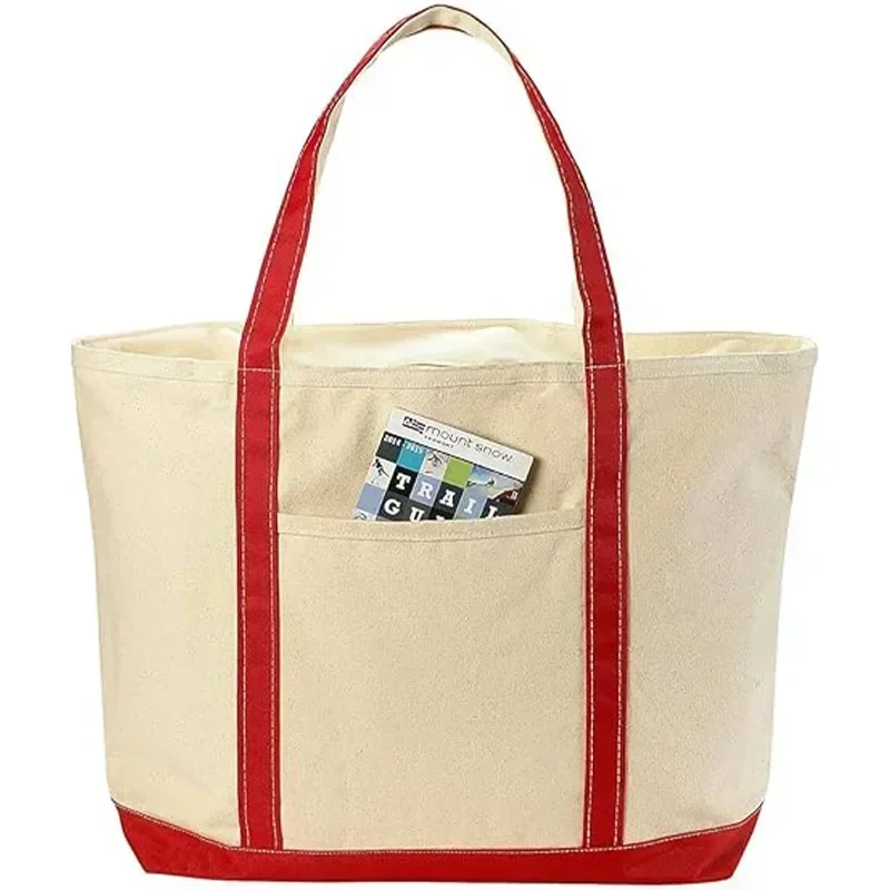 CHN6 Handy Laundry Canvas Tote Beach Bag - Large Bags with Shoulder Straps, Strong Enough to Carry  Gear and Wet Towels