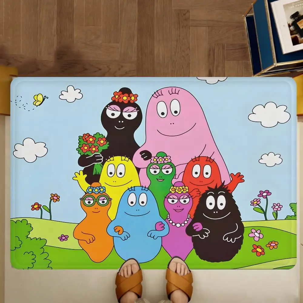 Cute Cartoon Les Barbapapa Family Kitchen Mat Nordic Style Bedroom Living Room Doormat Home Balcony Anti-Slip Modern Home Decor