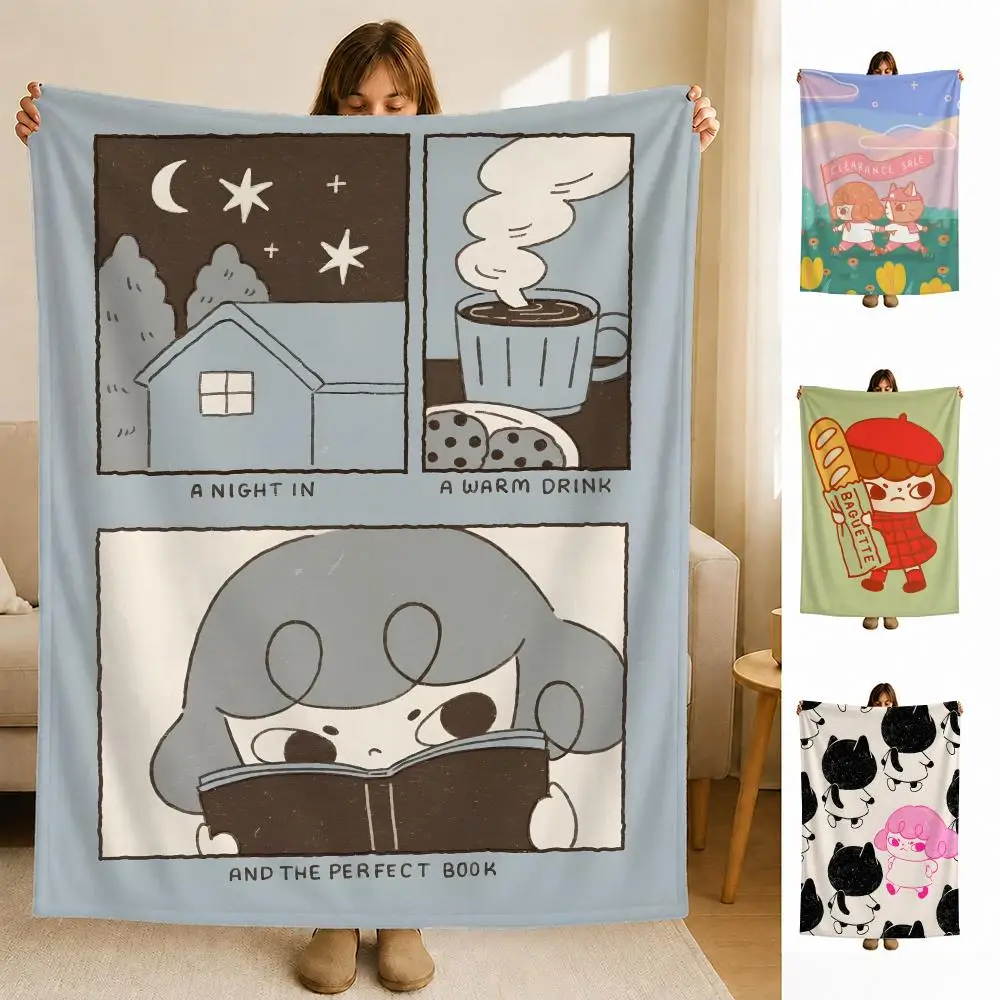 artist L-Love S-Soup Throw Soft Flannel Blanket for Bed Bedroom Sofa Picnic Throw Skin-friendly Breathable Gift Cover