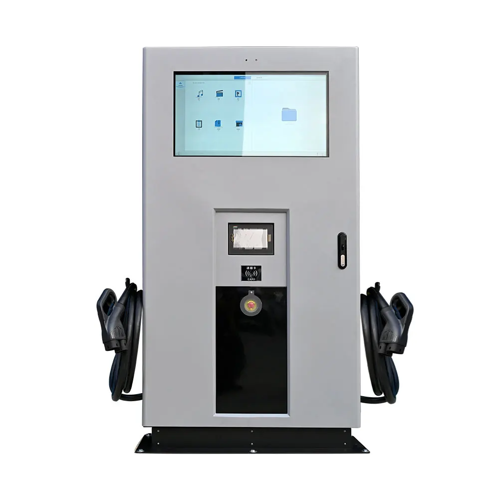 Chademo Ccs Fast Charging Advertisement Screen 60kw Ev Car Charging Station Machine