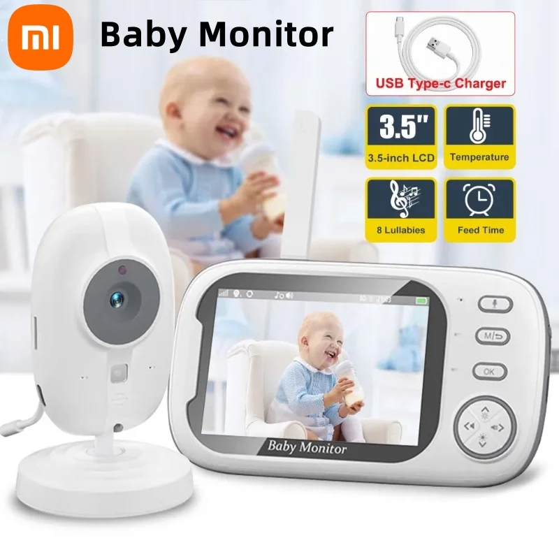 

Xiaomi 3.5'' Video Baby Monitor Night Vision Security Cam 2.4g Mom Kid 2 Way Audio Talk Video Surveillance Cam With Temperature