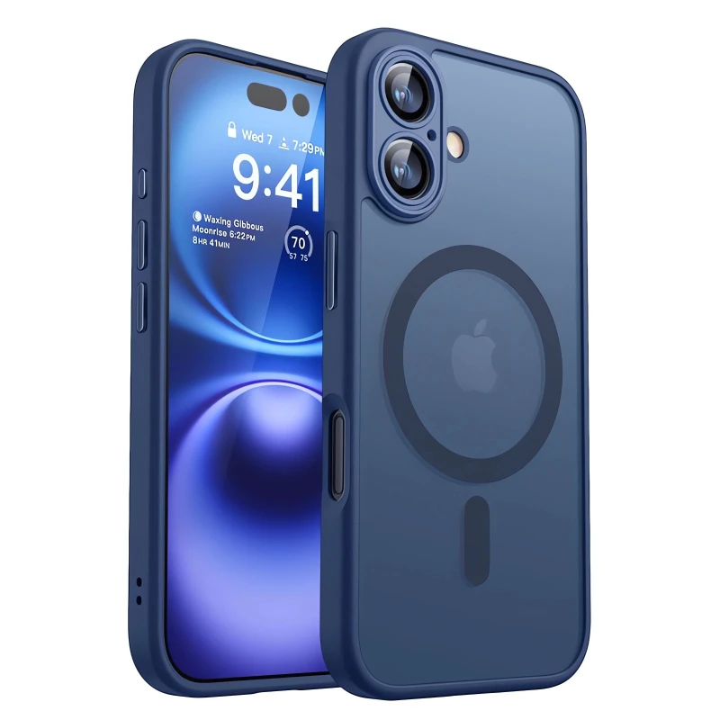 Magnetische Luxe Armor Schokbestendig Case Voor iPhone 17 Air 16 15 14 13 12 11Pro Max Magsafe Draadloze Lading Matte doorschijnende Cover