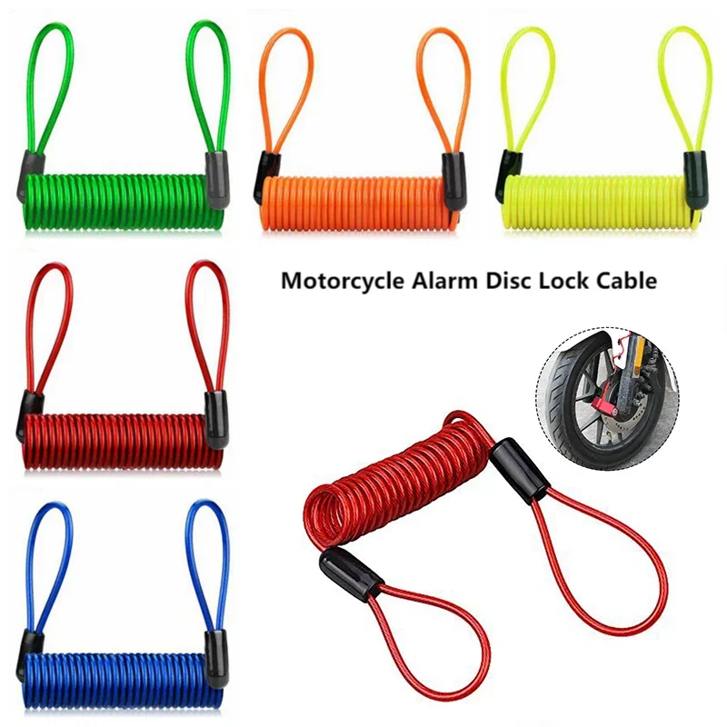 120CM Motorcycle Brake Disc Lock Scooter Reminder Cable Anti-Theft Cable Protection Alarm Locks Motorcycle Scooter Lanyard