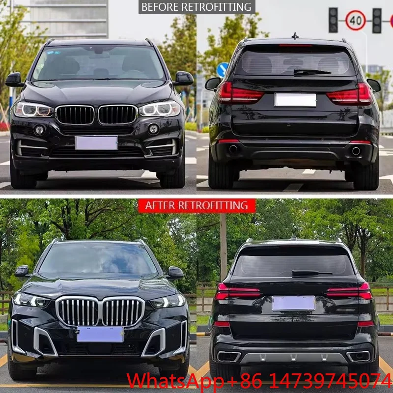 2014-2018 X5 F15 Old To New Facelift Kit Upgrade To 2023 G05 LCI MT Style Front Rear Bumper Headlight Taillight Fog LightCar Par