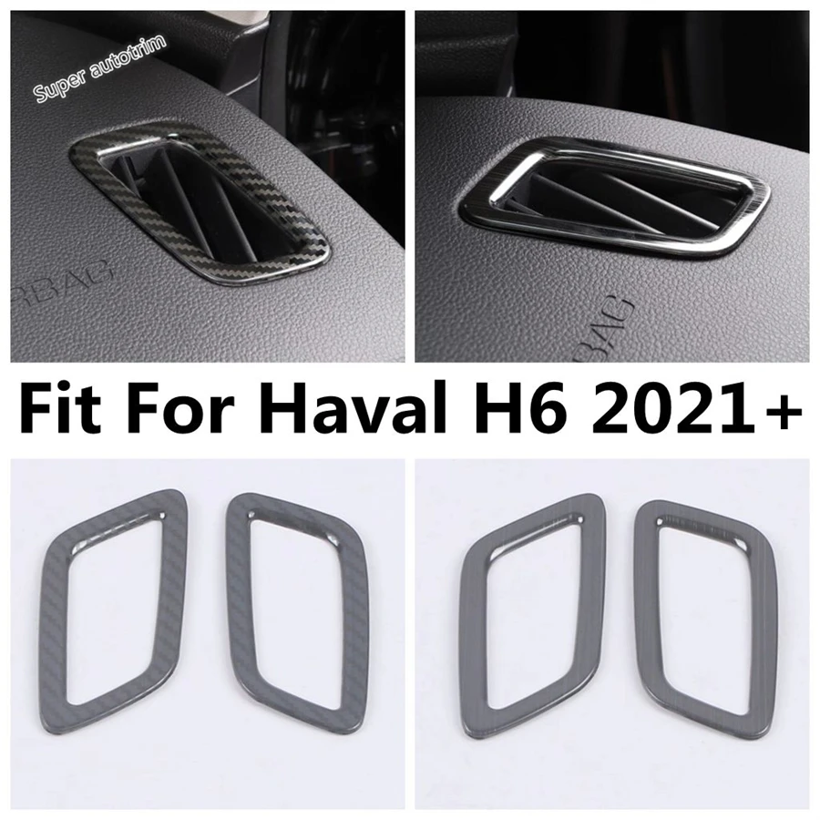 

Car Center Console Air AC Conditioning Vent Outlet Decor Cover Trim For Haval H6 2021 - 2024 Stainless Accessories Interior