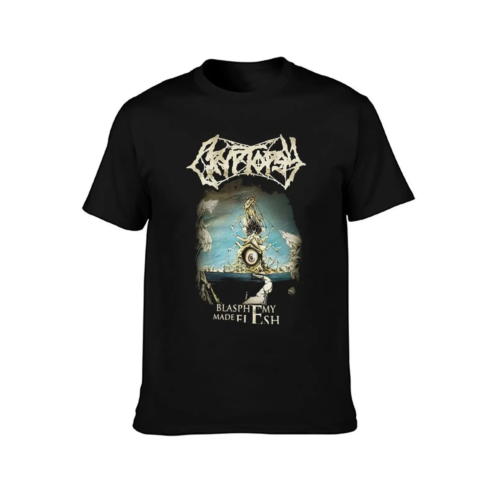 Cryptopsy Blasphemy Made Flesh T-Shirt, Summer Casual Cotton Tee, Oversized Streetwear Tops, Vintage Graphic Print, 100% Cotton