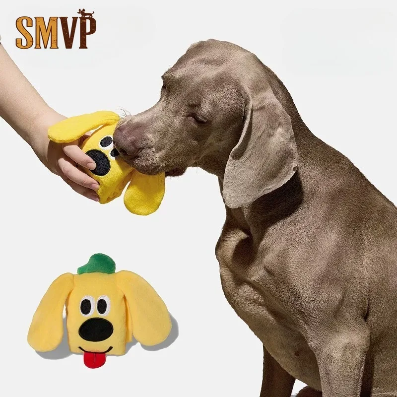 

Plush Croissant Dog Toy Squeaky and Hide-and-Seek Treat Dispenser Enrichment Snuffle Training Toy for Dogs