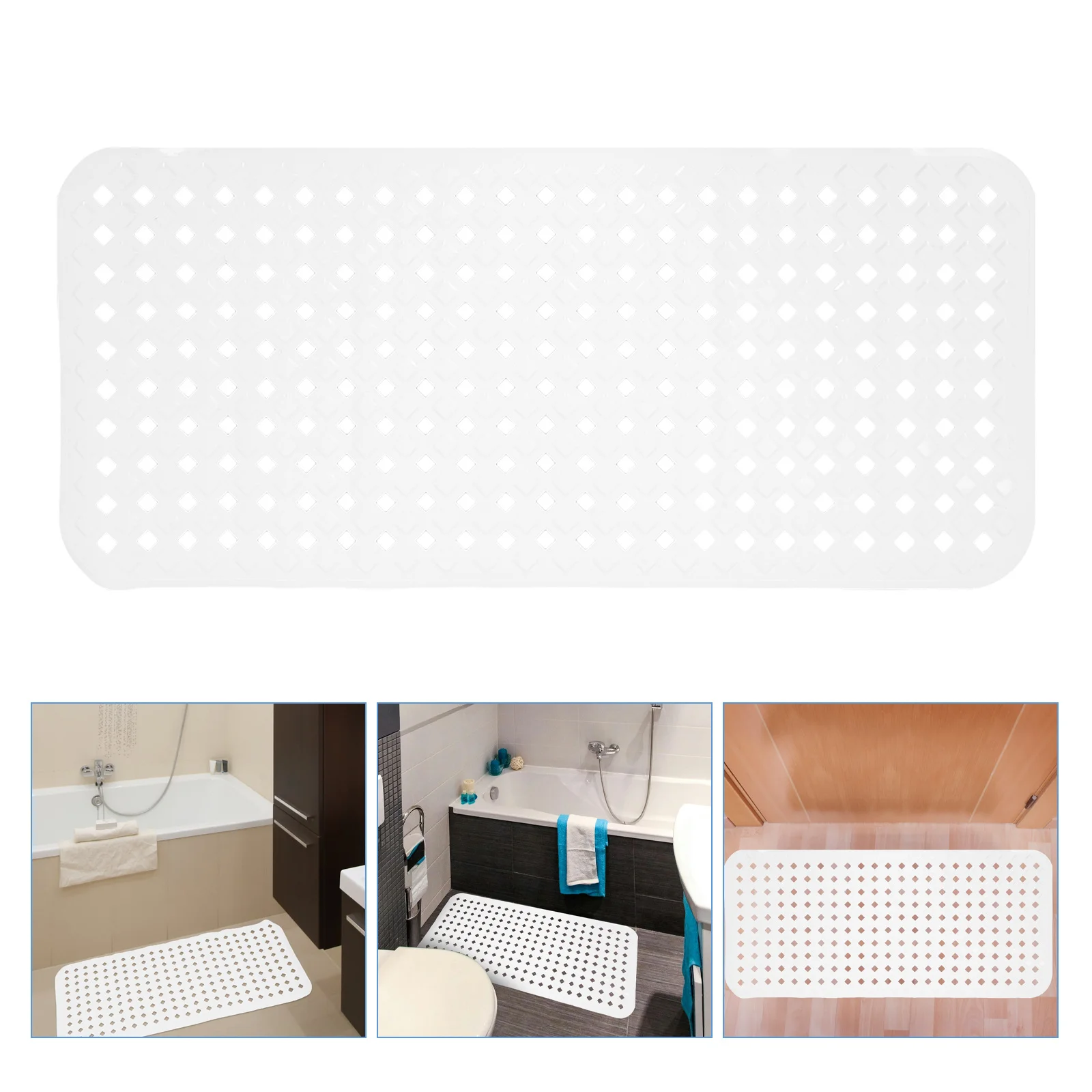 

Non-Slip Shower Mat PVC Bath Tub Mat with Strong Suction Cups Textured Surface for Elderly Safe Bathroom Use Bathroom Accessory