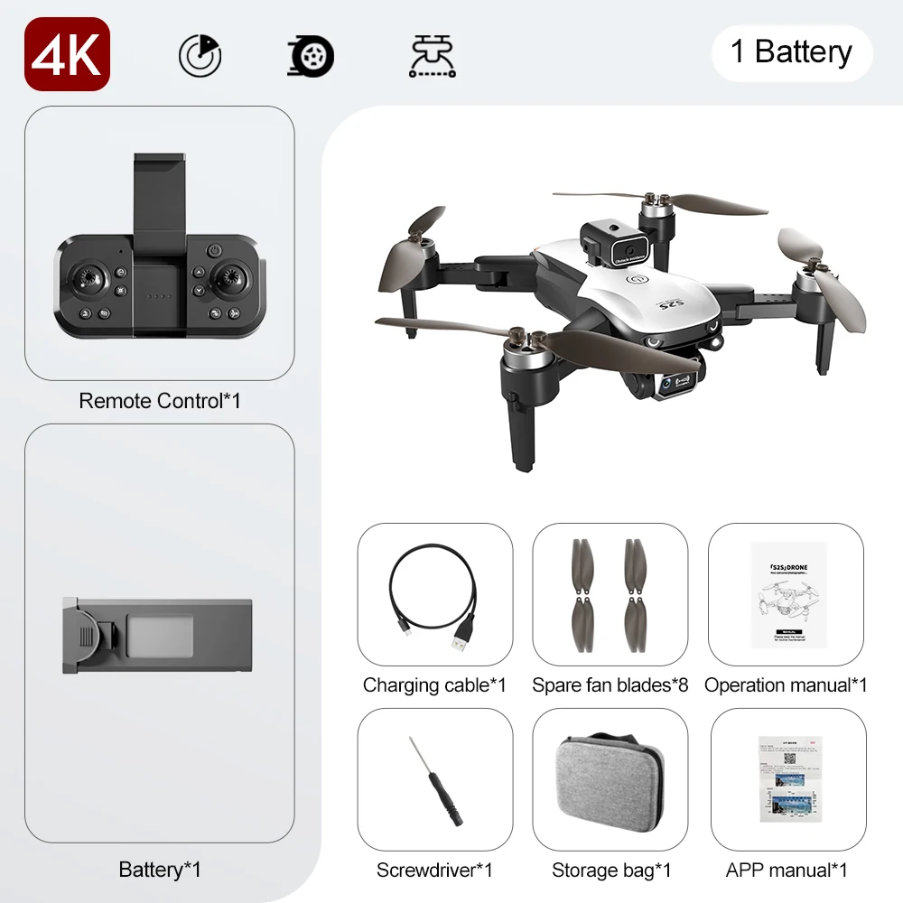 Wymień Dji S2S Drone 8K HD Podwójny aparat Bezszczotkowy silnik Unikanie przeszkód Dron RC Helikopter Składany Quadcopter Zabawka Dla Xiaomi