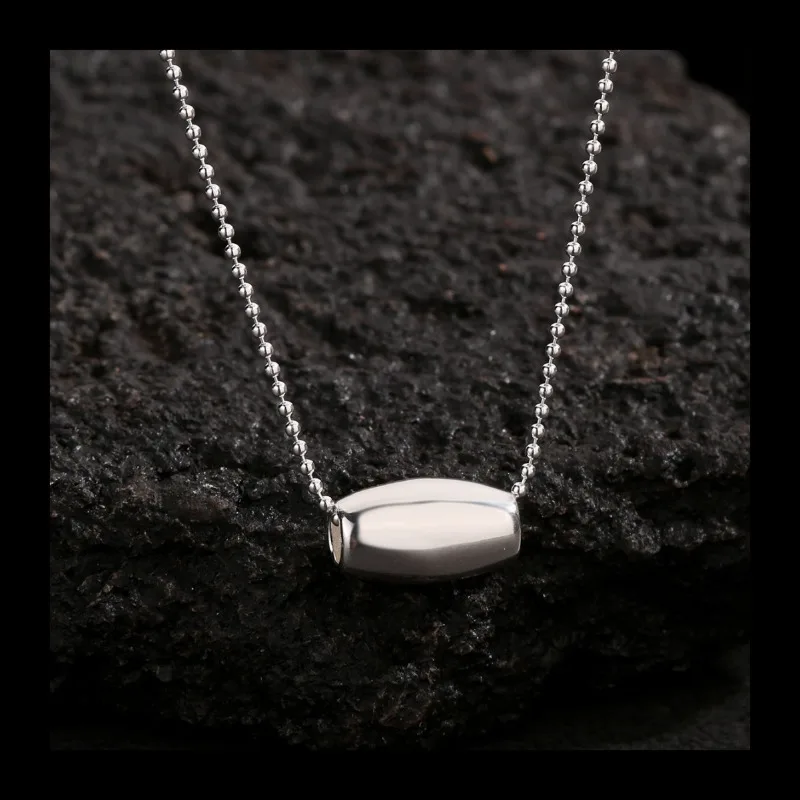 

Новое персонализированное простое овальное ожерелье Doudou, женская ниша, цепочка из бисера, серебряное ожерелье S925, кулон