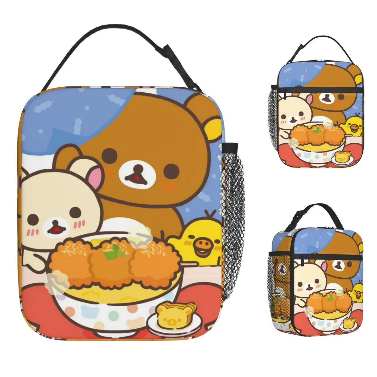 Rilakkuma Korilakkumas Lunch Bag For Women Designer Lunch Box Fun Office Cooler Bag Portable Zipper Oxford Tote Food Bags