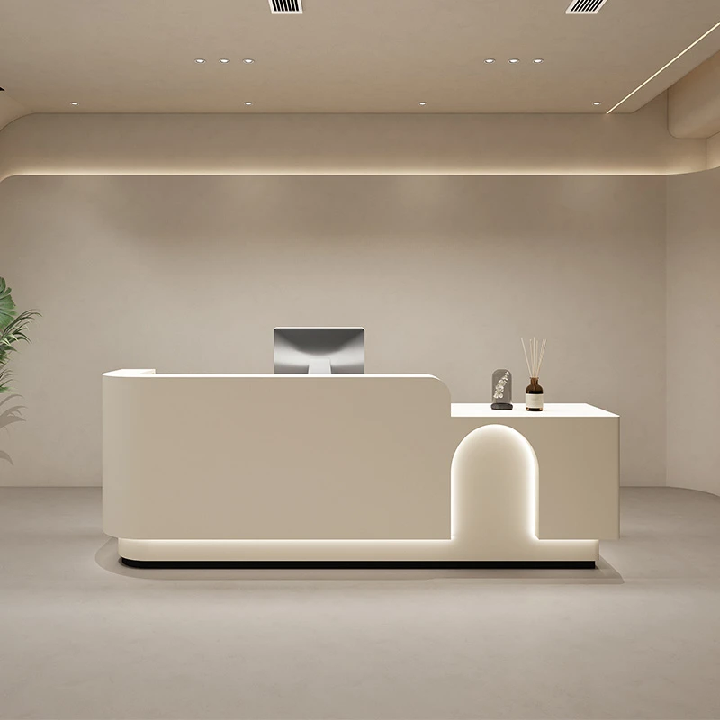 

Information Advisory Reception Desk Beauty Salon Cashier Table Checkout Hotel Lighting Cabinet Empfangstheke Luxury Furniture